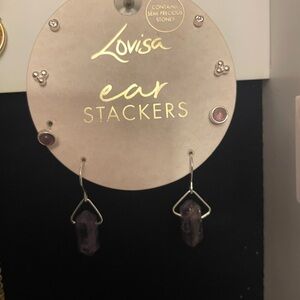 Lovisa Purple Crystal Drop Earrings - Amethyst Tone